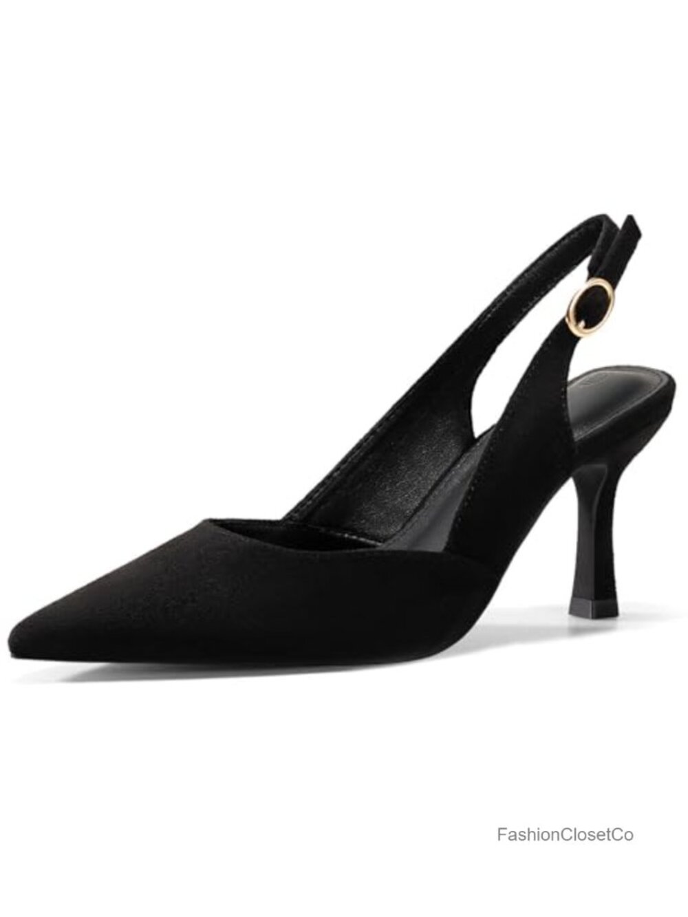 Women's Slingback Kitten Heels Closed Pointed Toe Backless Wedding Party Dress